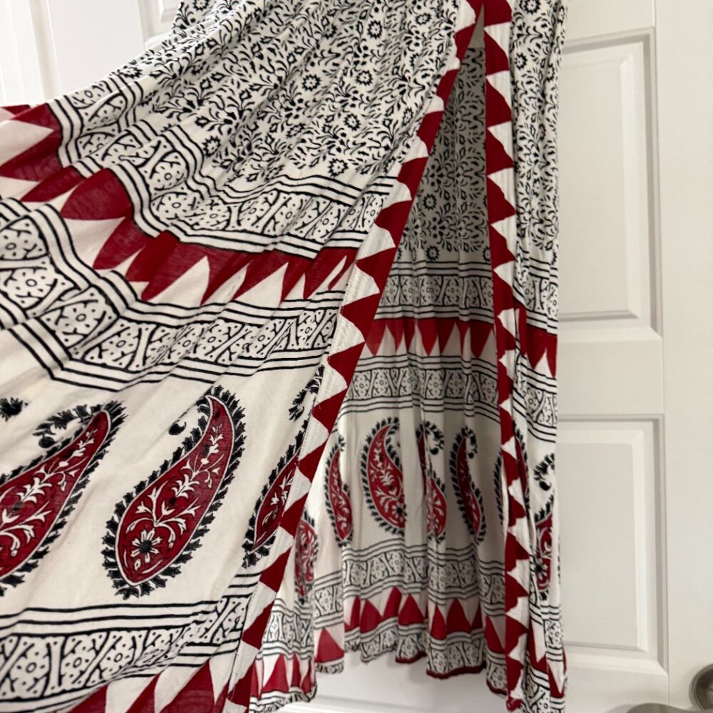 Free People White and Red Paisley Maxi Skirt - Picture 4 of 4